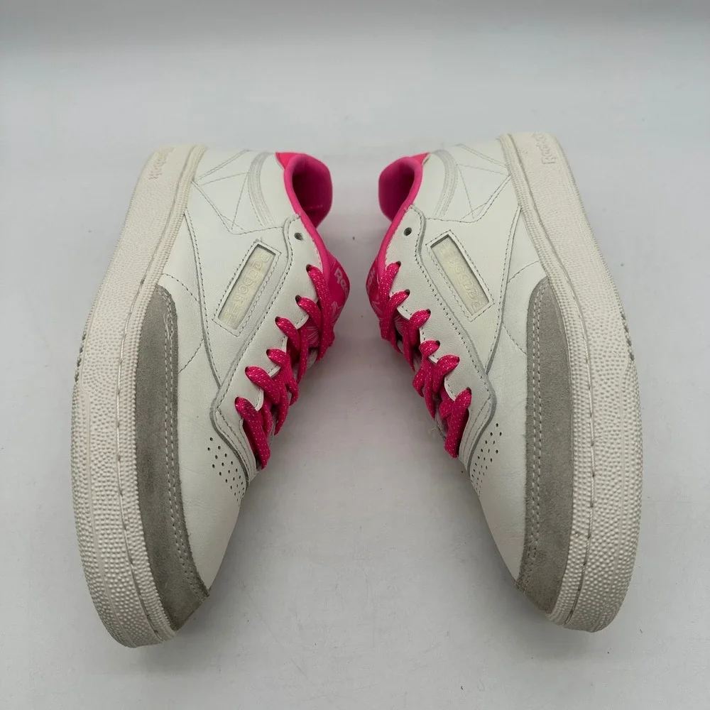 Reebok H05864 Womens Size 8.5 Club C 85 White Pink Grey Suede‎ Casual Shoes